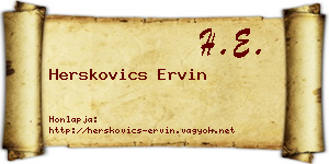 Herskovics Ervin névjegykártya